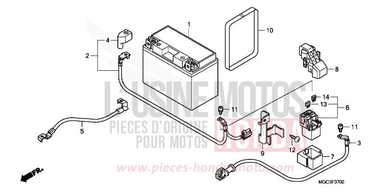 BATTERIE de CB1100 ABS PEARL MILKEY WHITE (NH162) 2013